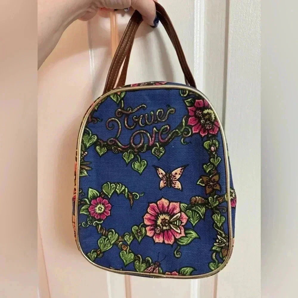 Sakroots Lunch Bag Thermal 9" x 4" x 7" Floral "True Love" Peace Insulated - Picture 14 of 14